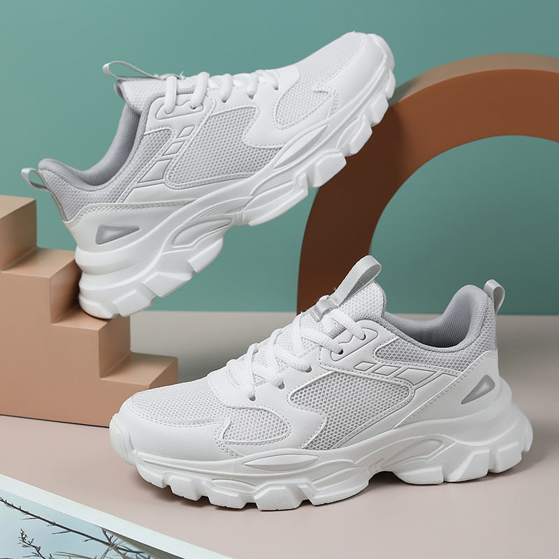 White chunky mesh trainers